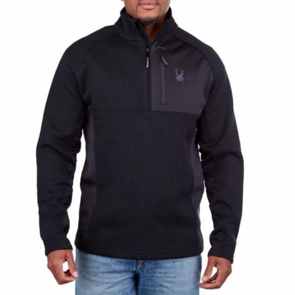 Spyder Other - Spyder Men's Black Half Zip Sweater Gait Knit Pullover Jacket Size XXL